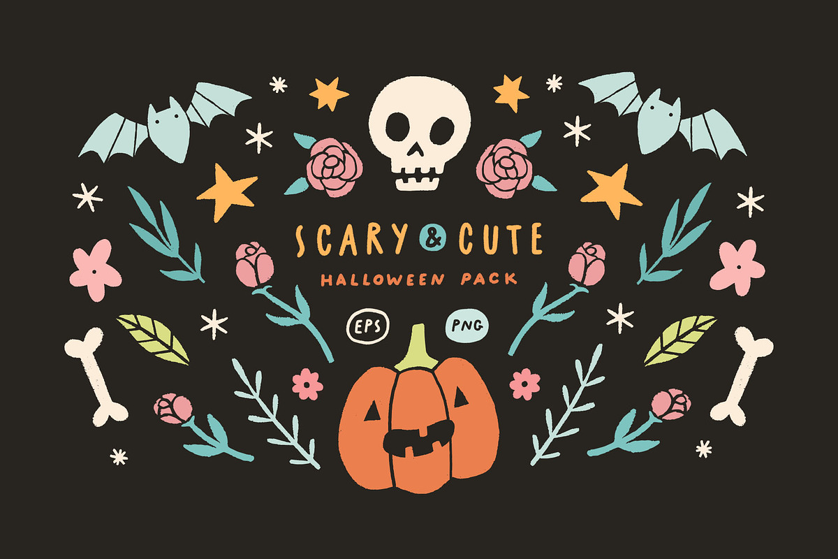 Scary & Cute. Halloween pack., an Education Illustration by kondratya (Photo 1 of 7)