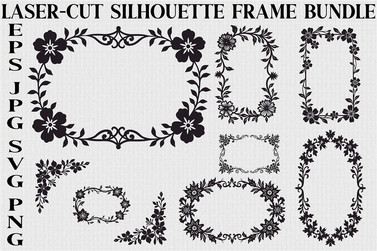 Ornamental Silhouette Frame Pack, an Illustration by BIPLOB EXPERT (Photo 1 of 9)
