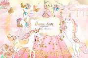 Unicorn Clipart-  Pink, an Illustration by Libby Wishes (Thumbnail 1 of 7)
