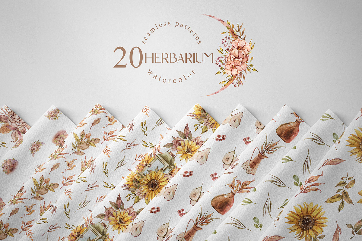 Floral seamless patterns HERBARIUM, a Pattern Graphic by Tiana Geo (Photo 6 of 9)