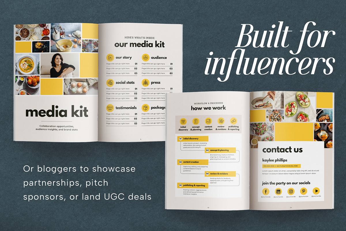 Influencer & Blogger Canva Media Kit preview 2