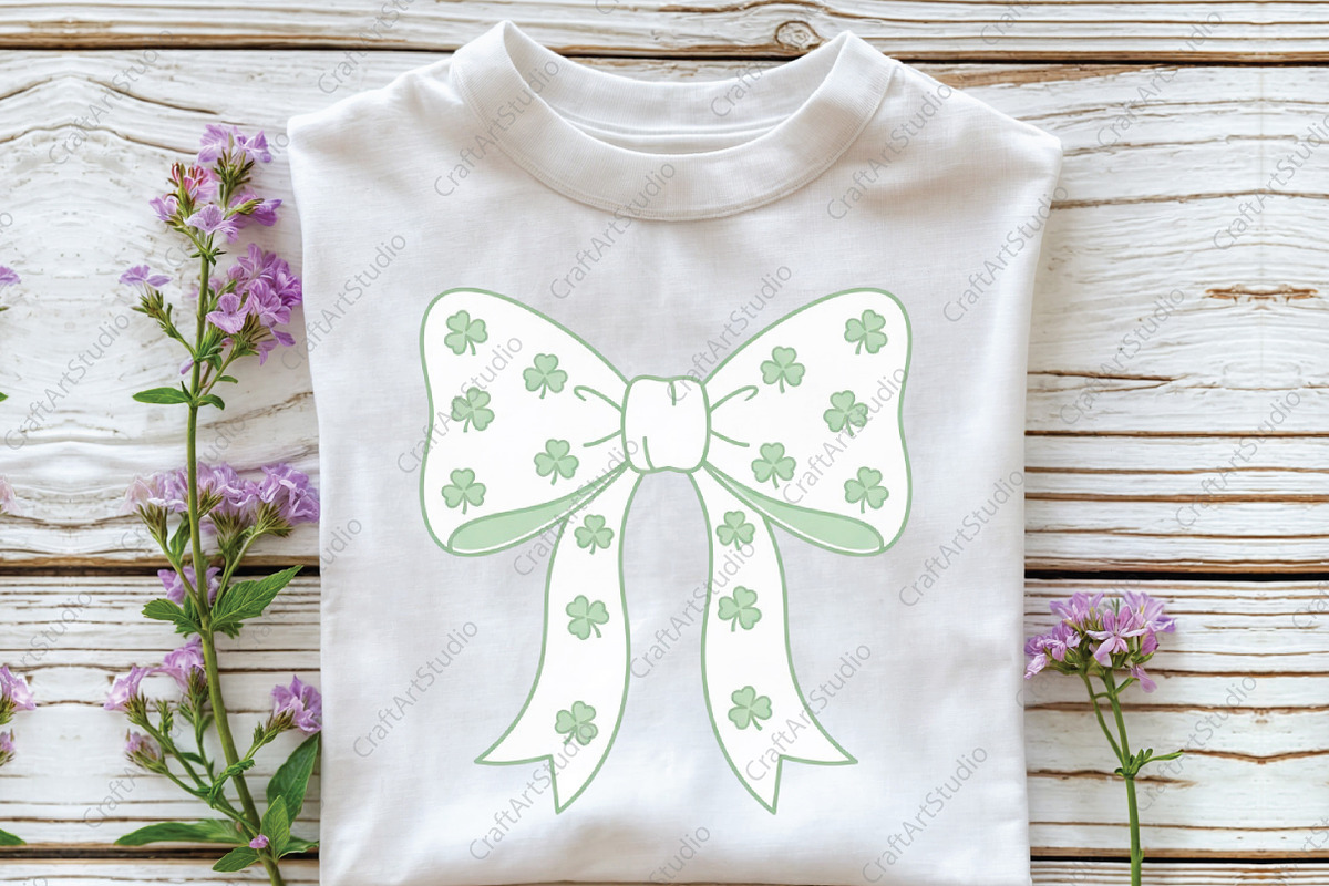 St. Patrick's Day Bow PNG, an Illustration by CraftArtStudio (Photo 3 of 4)