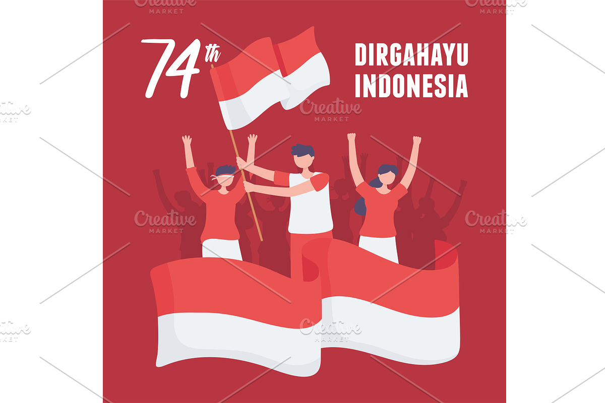 indonesia independence card, a Person Illustration by studiogstock