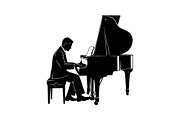 Piano Player Silhouette Vector Bundl, an Illustration by jahid234 (Thumbnail 9 of 20)