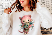Whimsical Summer Cats Clipart, an Illustration by SinaCreation (Thumbnail 7 of 9)