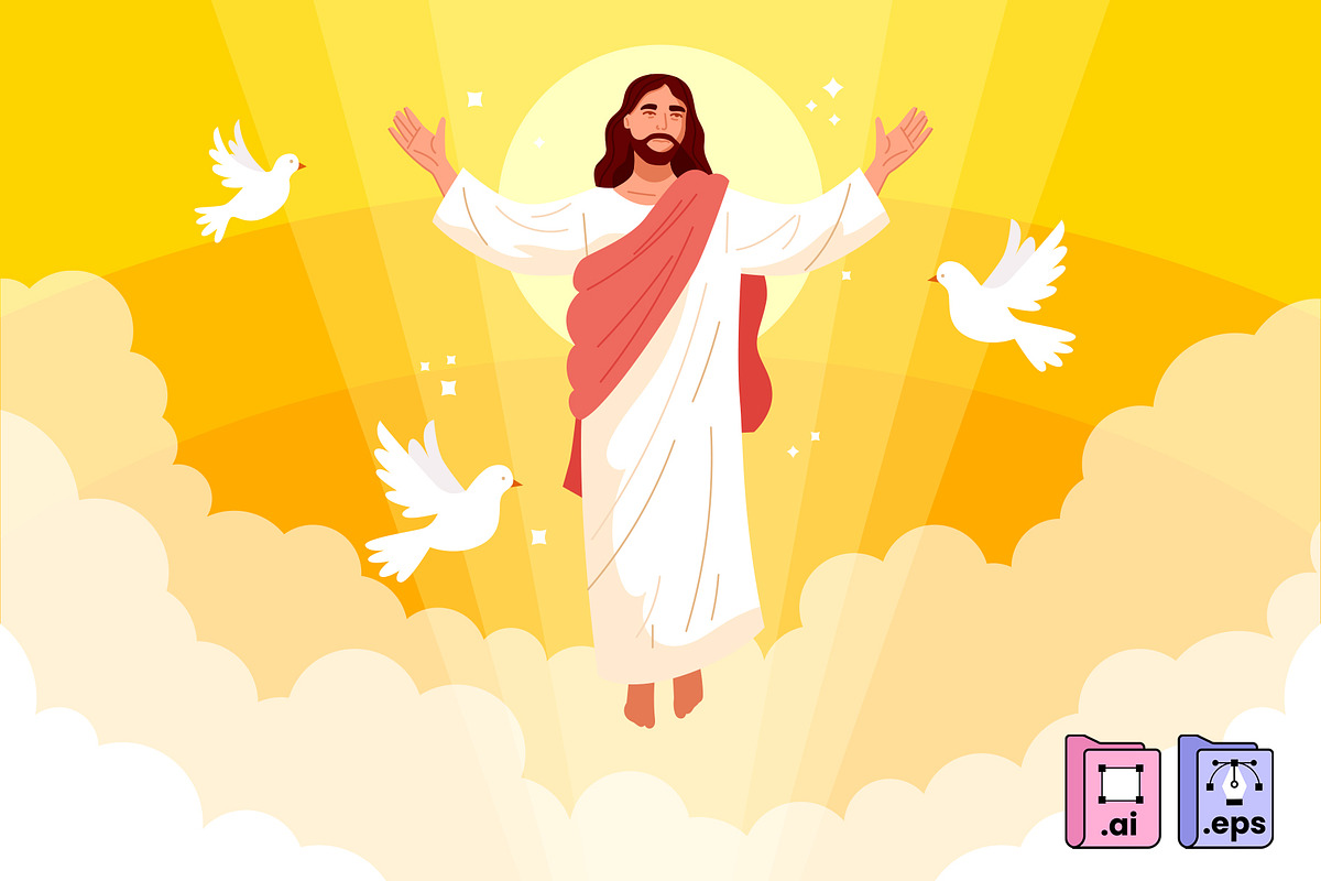 Ascension Day Religious Vector, a Person Illustration by MISS CHATZ (Photo 2 of 3)