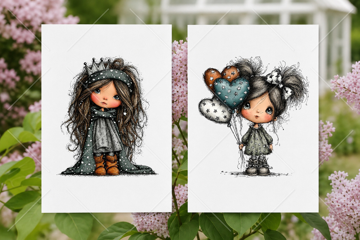Whimsical 4th of July Girls Clipart, a Seasonal Illustration by Canvas Craft (Photo 8 of 10)