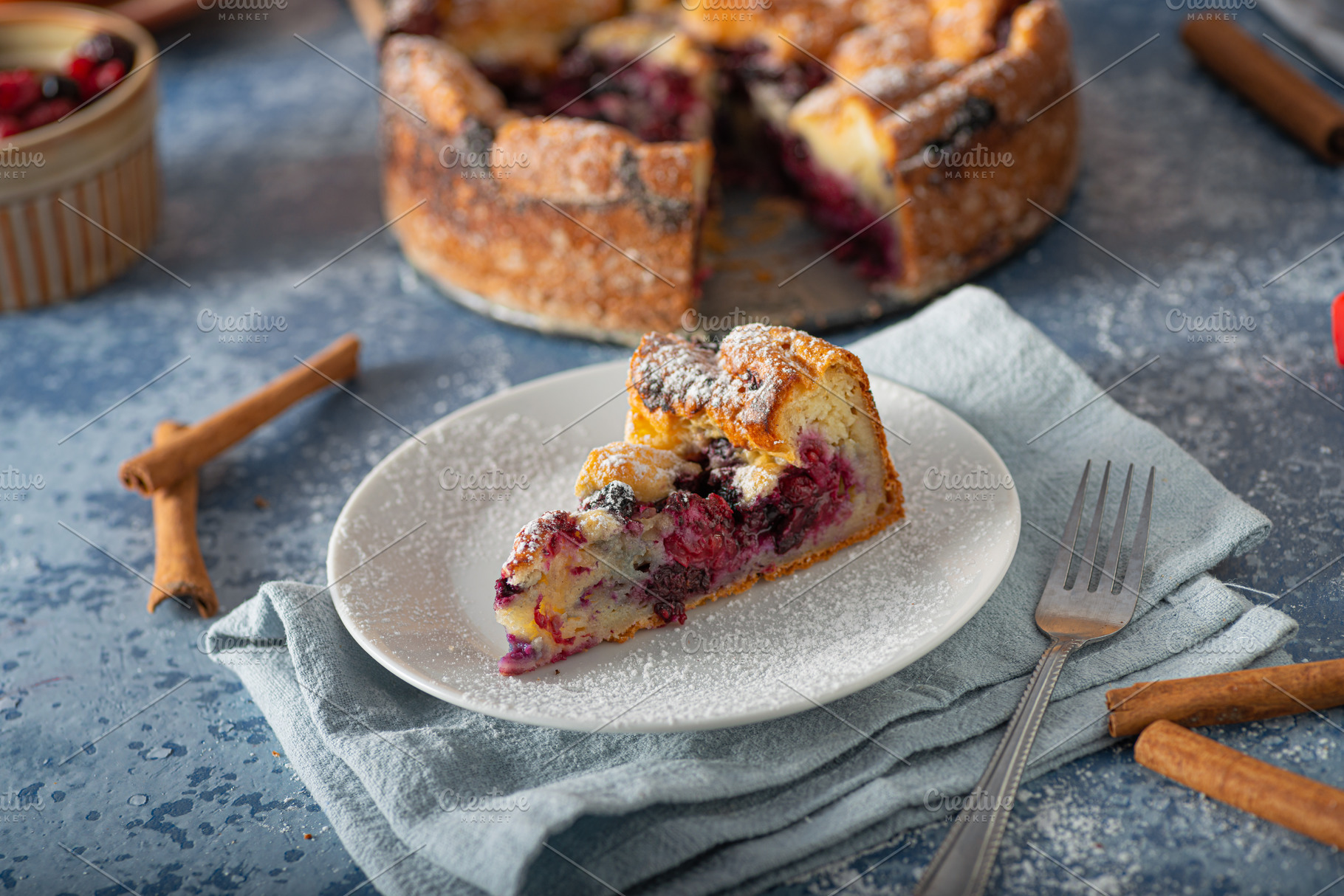 Breaded rustic pie with berries, a Food & Drink Photo by Stepanek Photography