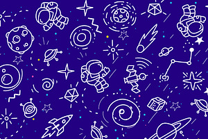 Kid Space Patterns Vector Set