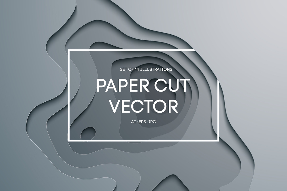 14 Paper Cut Vector Illustration, a Decorative Illustration by RDShop (Photo 1 of 3)