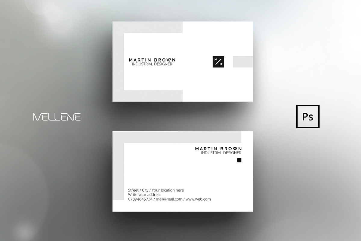 Business Card template for Photoshop, a Business Card Template by Mellene Templates (Photo 1 of 2)