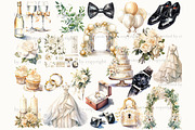 Watercolor Wedding Clipart Bundle, a Decorative Illustration by GlamArtZhanna (Thumbnail 3 of 7)