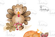 Watercolor Thanksgiving design, an Animal Illustration by designloverstudio (Thumbnail 2 of 2)