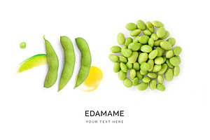 Edamame featuring agriculture, appetizer, and asian