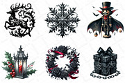Gothic Christmas Clipart Bundle, an Illustration by DreamPrint404 (Thumbnail 3 of 6)