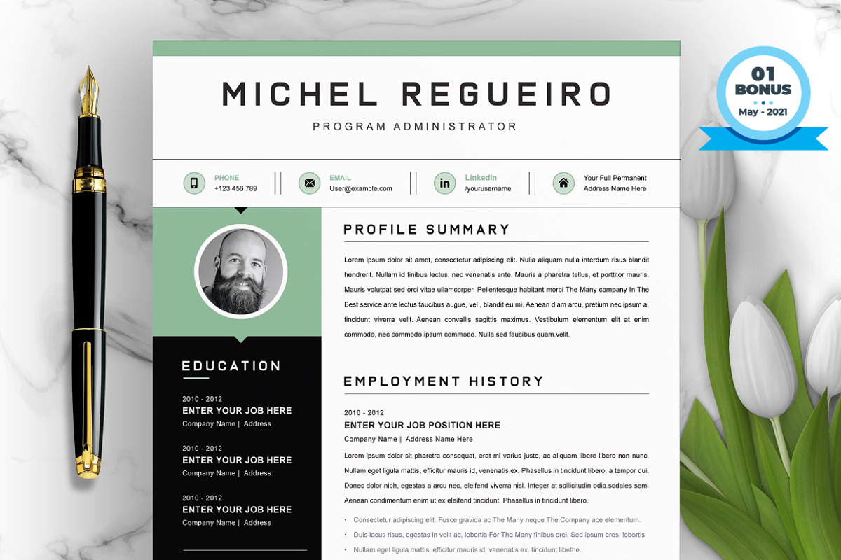 Resume/CV Bundle | 200+ for $29, a Resume Template by ResumeInventor (Photo 172 of 207)