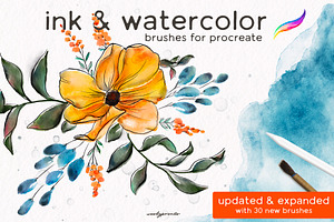 Ink & Watercolor Procreate Brushes