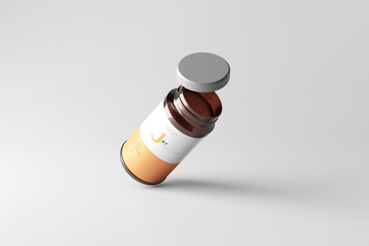 Amber Jar Mockup, a Cups & Container Mockup by pmvch (Photo 4 of 6)