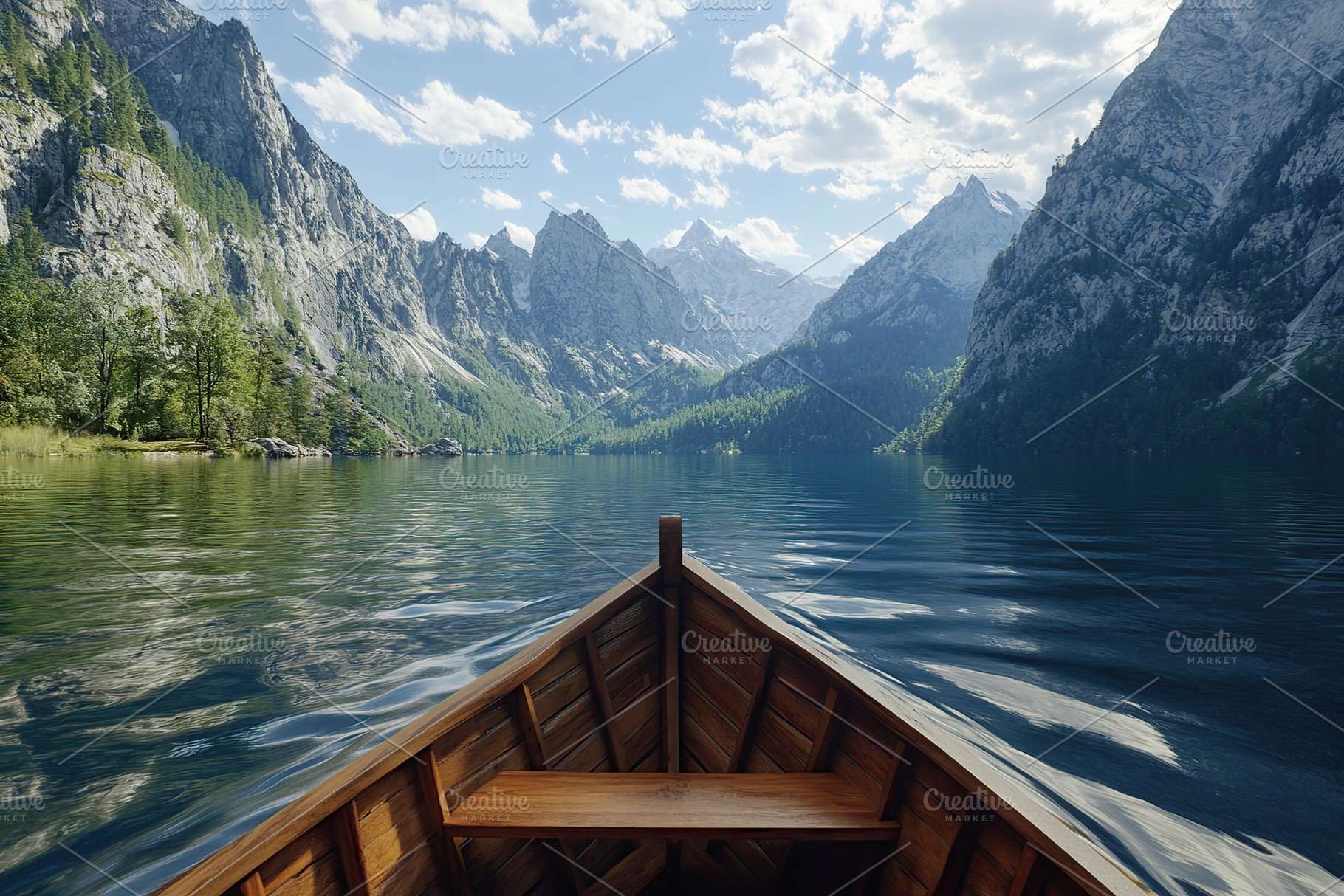Wooden boat floating on the lake, a Photo by AlyaAnd