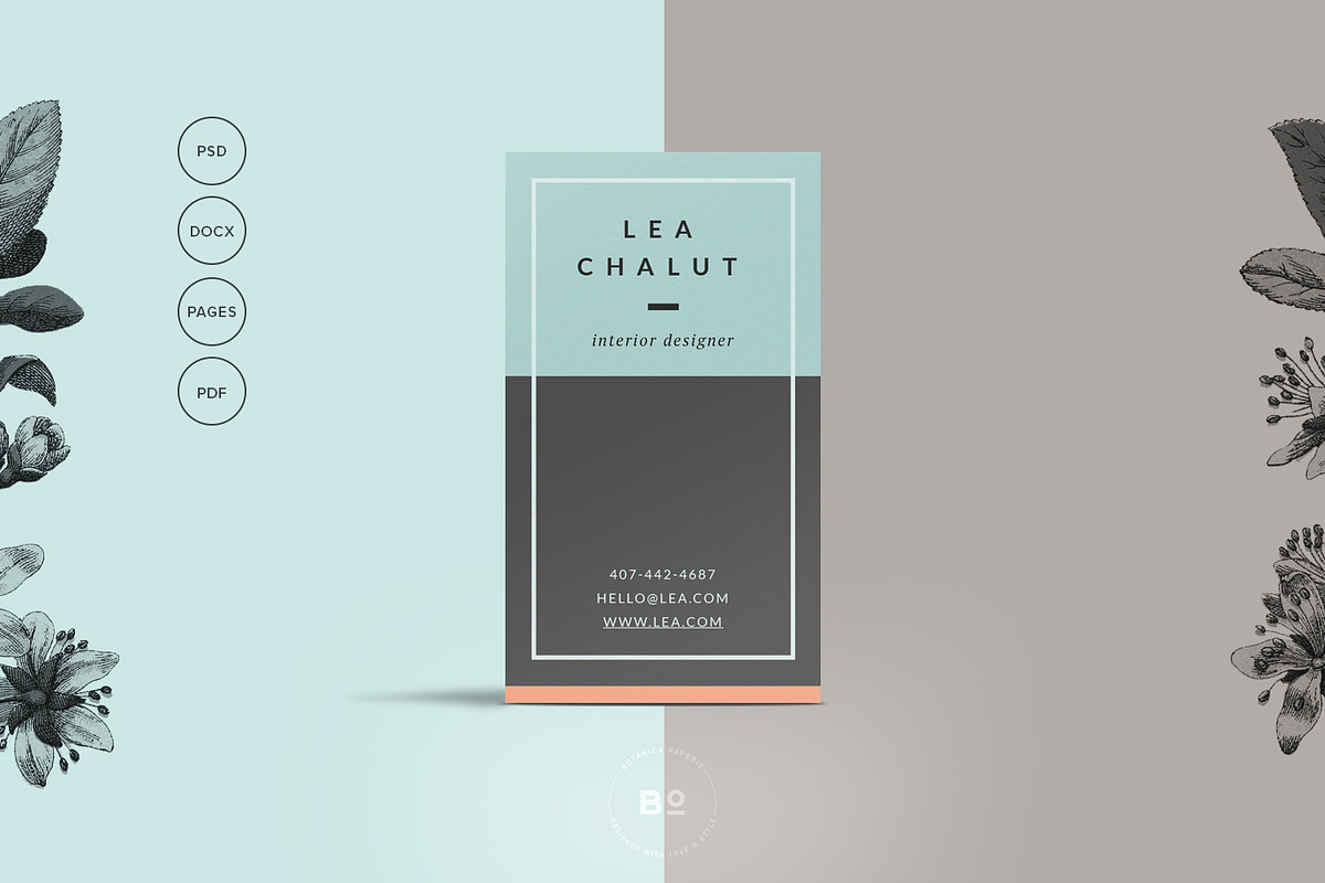 Premade Business Card Template, a Business Card Template by Botanica Paperie (Photo 1 of 3)