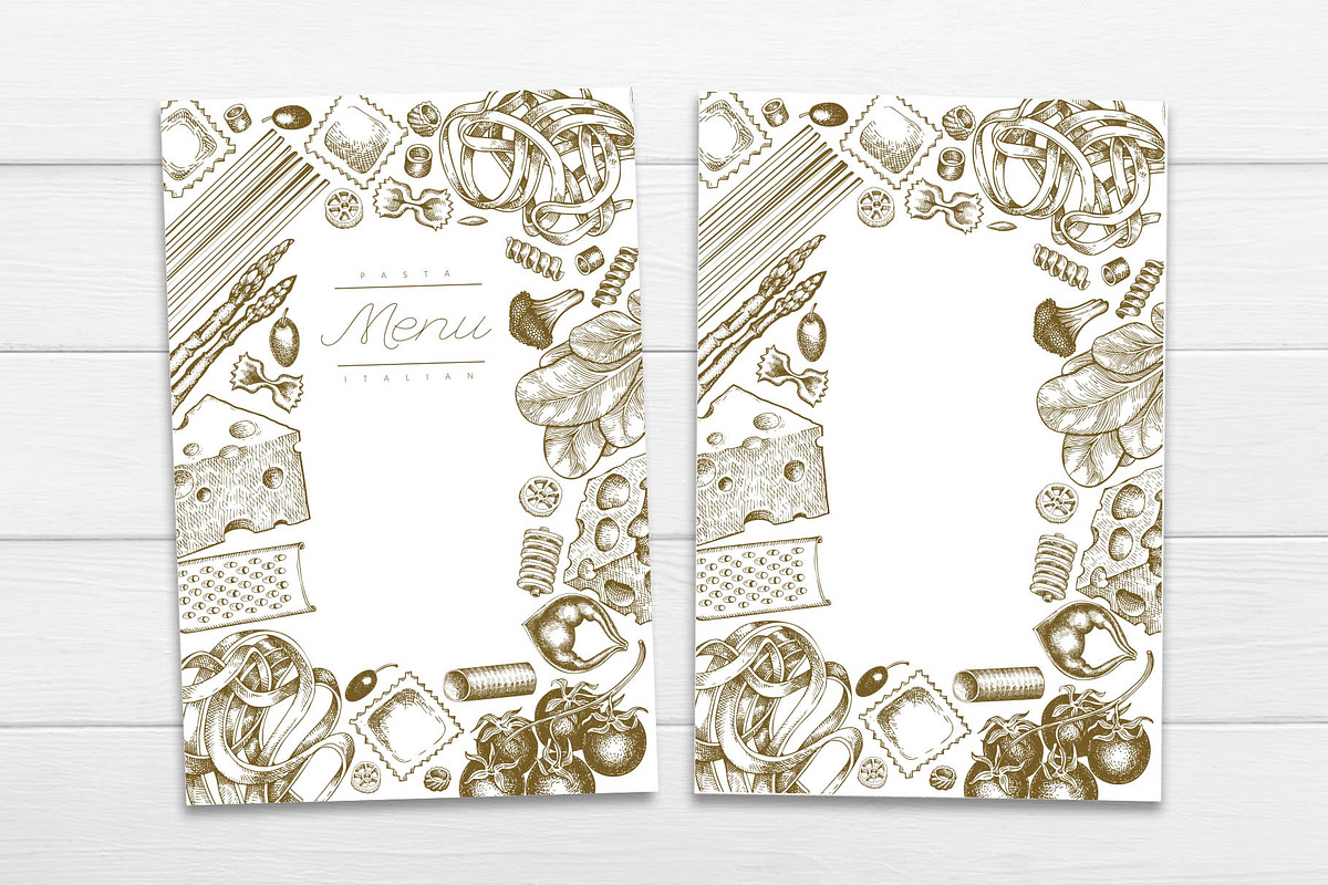 Pasta & Additions Vector Collection, a Food Illustration by Lubov Illustrations Shop (Photo 7 of 8)