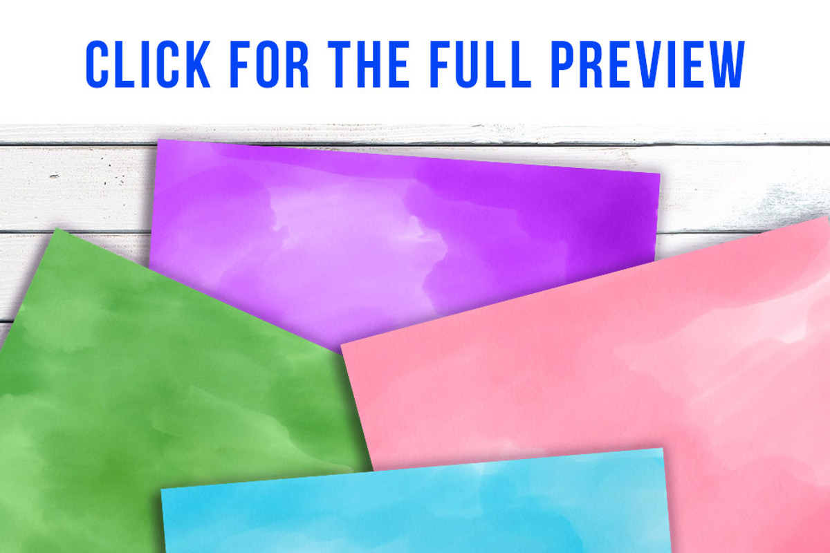 Watercolor Digital Paper- Assorted, a Pattern Graphic by The Digital Download Shop (Photo 2 of 2)