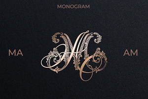 MA AM Wedding Monogram Logo
