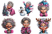 Crazy Old Lady Christmas Sublimation, an Illustration by Craft Nest (Thumbnail 2 of 9)