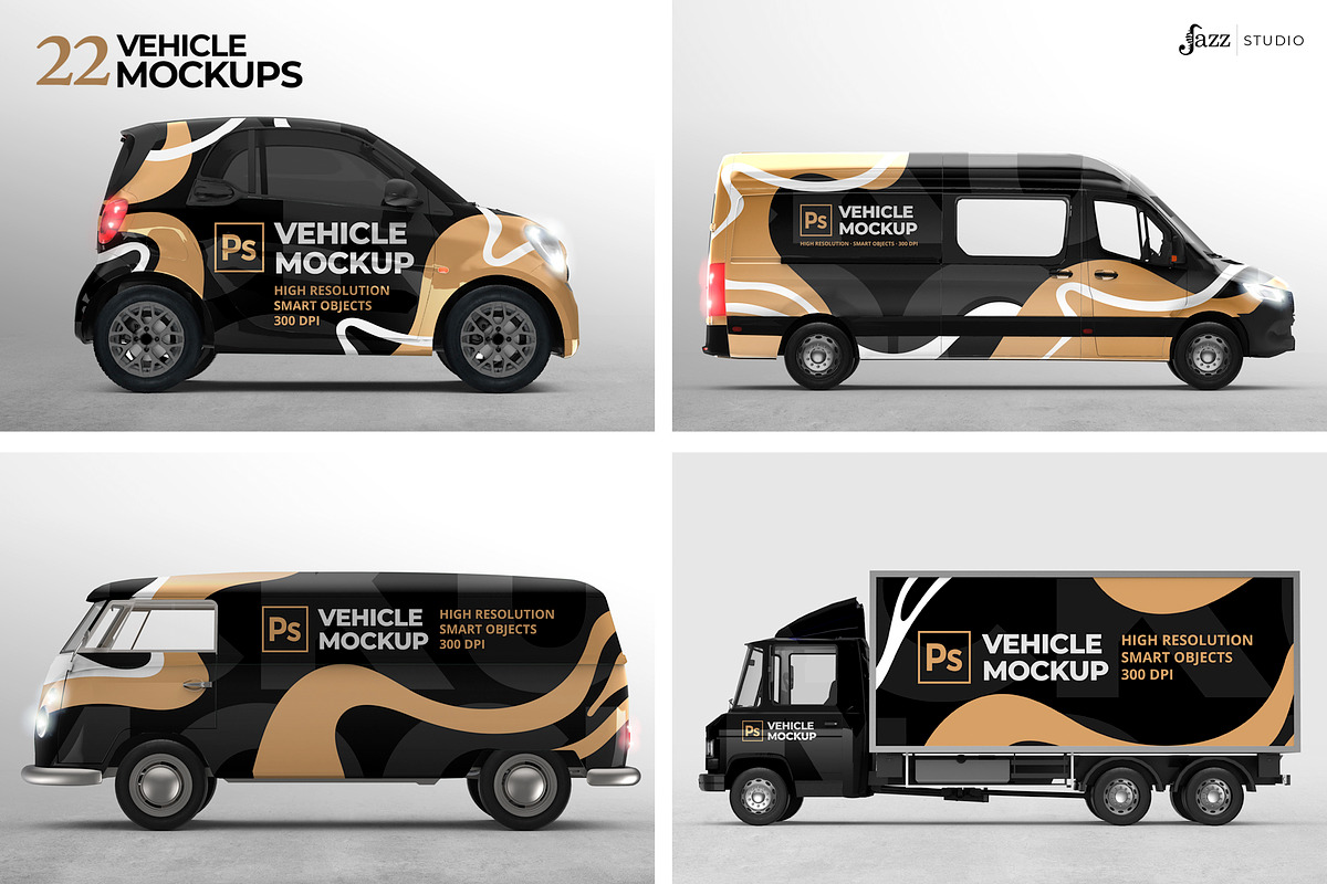 22 Vehicle Mockups - Cars and more, a Cups & Container Mockup by JAZZ STUDIO (Photo 7 of 9)