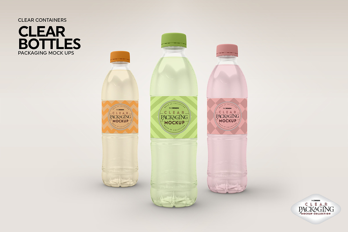 Clear Bottles Packaging Mockup, a Product Mockup by INCDesign (Photo 5 of 7)