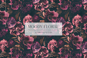 Moody Floral Seamless Pattern