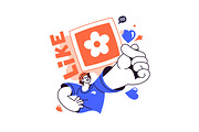 Social networks, media concepts set, a Technology Illustration by PaperTrident (Thumbnail 13 of 17)