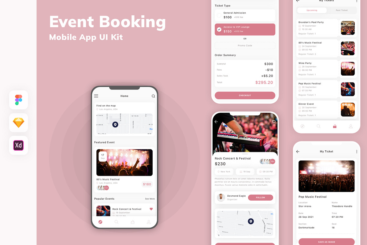 Event Booking Mobile App UI Kit, an UI Kit Template by uicube