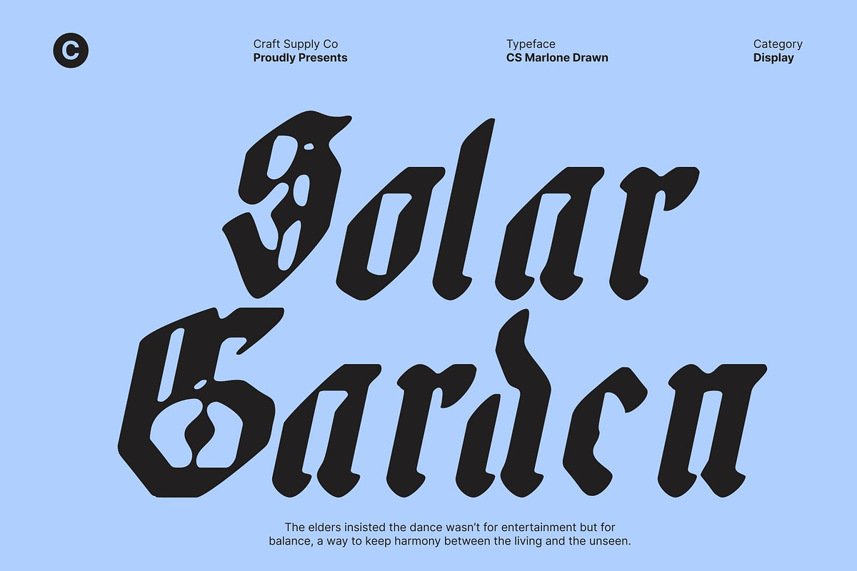 CS Marlone Drawn, a Blackletter Font by Craft Supply Co. (Photo 6 of 8)