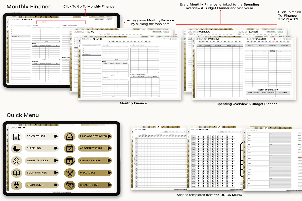 Interactive Digital Planner | iPad, a Templates & Theme by Plamarplanners (Photo 6 of 11)