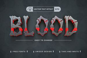 Red Bones - Editable Text Effect