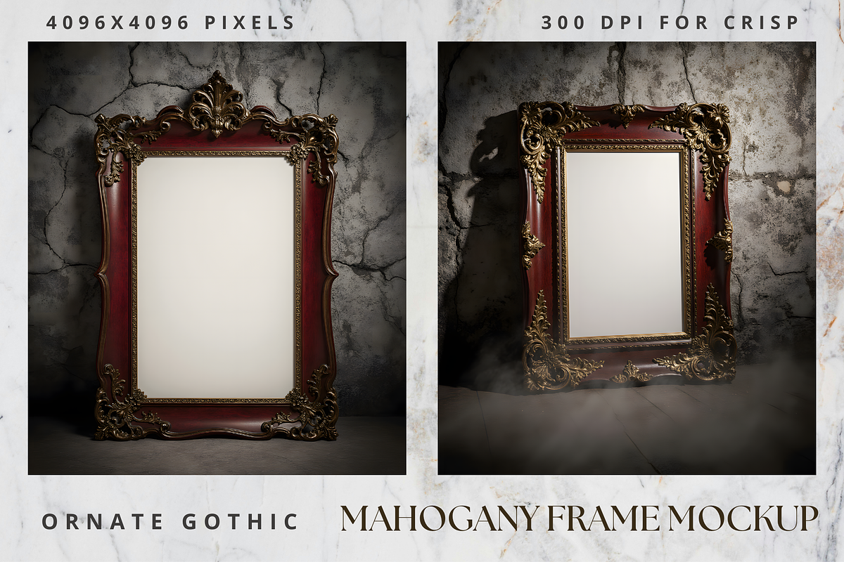 Ornate Gothic Mahogany Frame Mockup, a Mockup by StormDigitalArt (Photo 2 of 2)