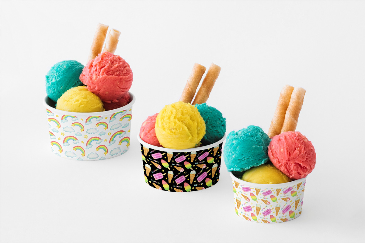 Watercolor Ice Cream clipart., a Decorative Illustration by Kattarina Po (Photo 7 of 9)