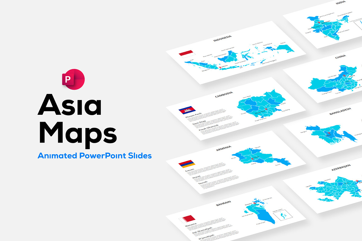 Animated Asia PowerPoint Maps, a Presentation Template by Abert (Photo 1 of 7)