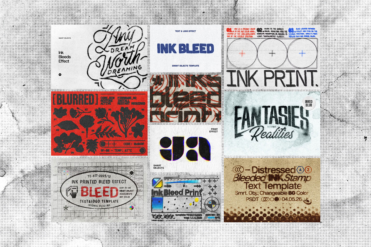 20-in-1 Ink Bleed & Overprint Bundle, a Layer Style Add-On by pixelbuddha.net (Photo 2 of 23)