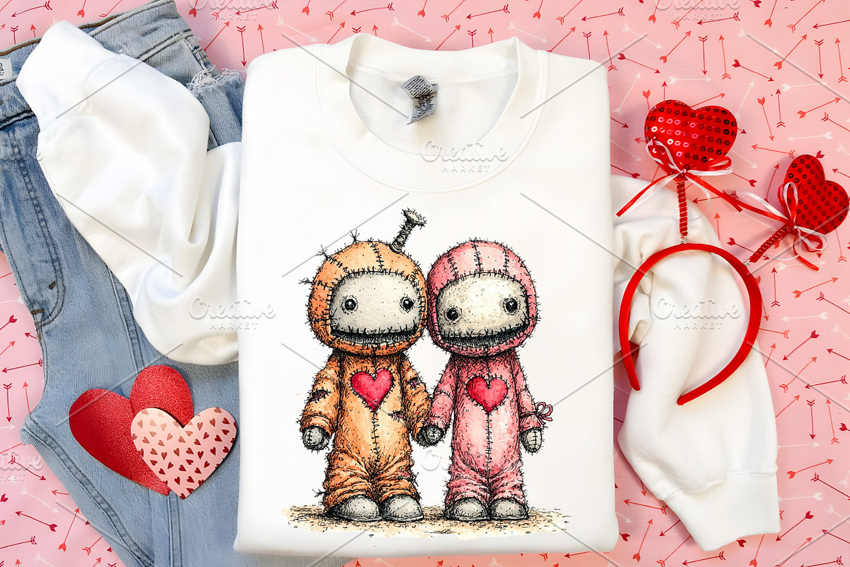 Valentine Voodoo Doll Clipart Bundle, an Illustration by Canvas Craft (Photo 6 of 6)