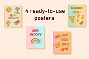 Groovy Summer Icon Pack, an Illustration by JulyGart (Thumbnail 3 of 5)
