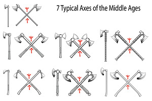 7 Typical Axes of the Middle Ages, an Illustration by Sharpner