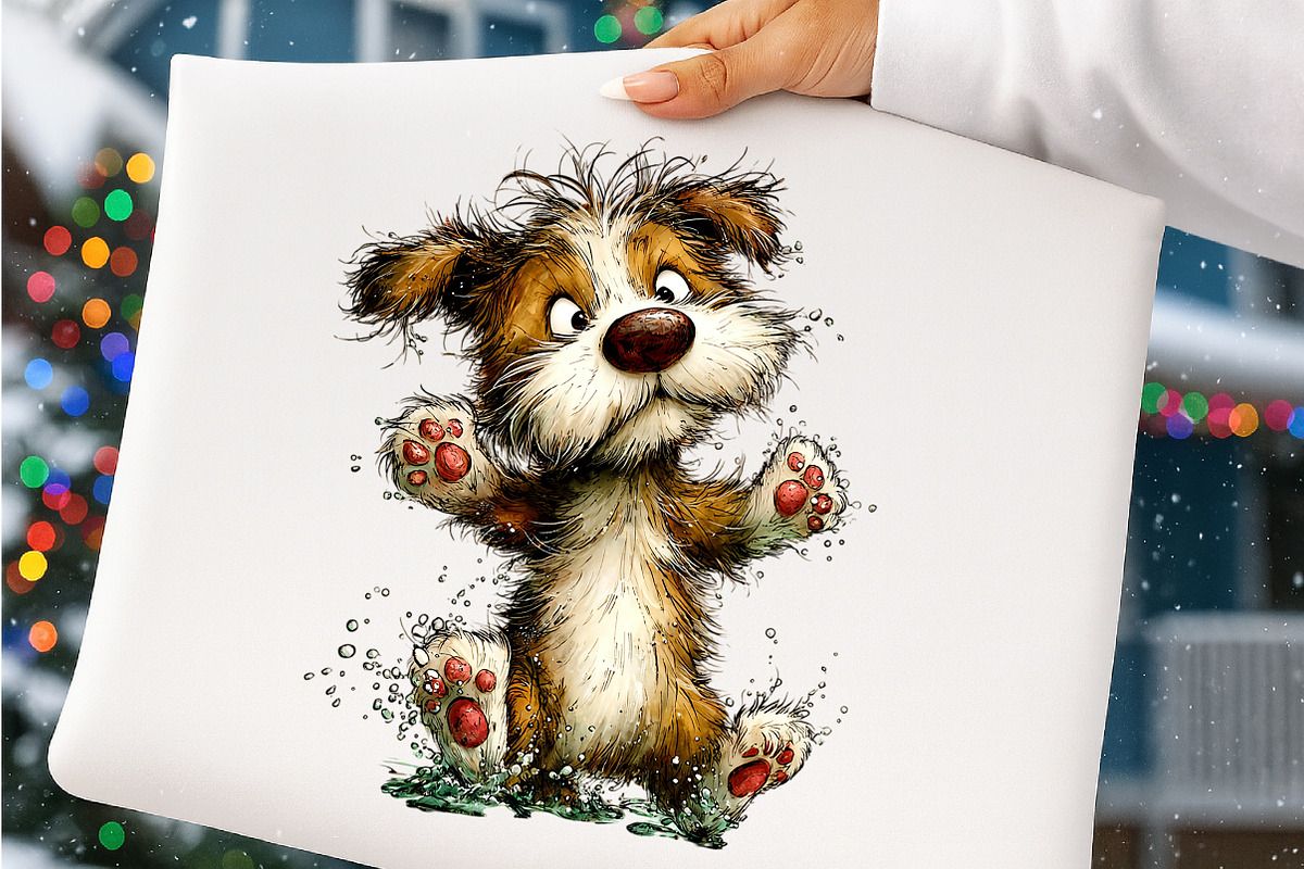 Whimsical Summer Dogs Clipart Bundle, an Illustration by SinaCreation (Photo 6 of 7)