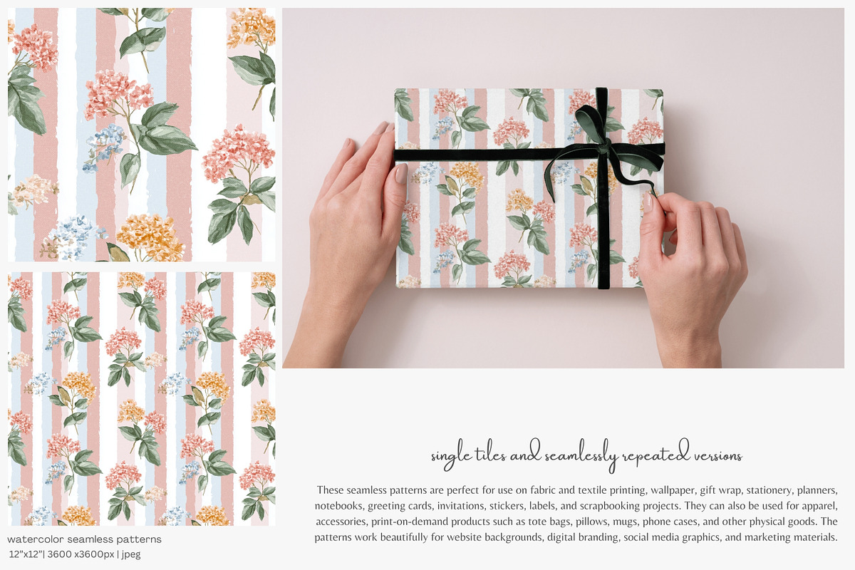 pastel floral seamless patterns set, a Pattern Graphic by Patishop Art (Photo 9 of 9)
