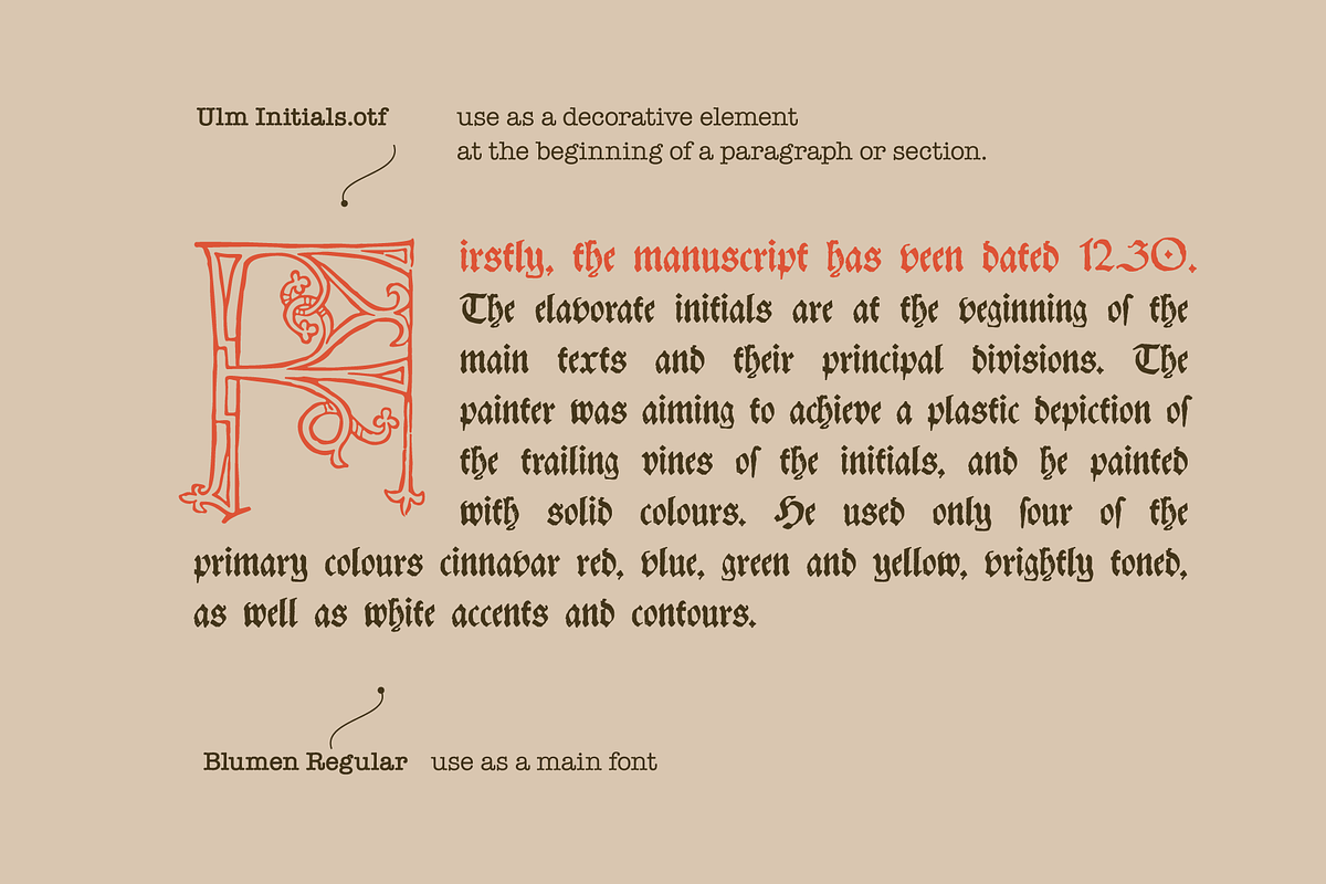 Ulm Initials medieval font, a Blackletter Font by kaer_shop (Photo 9 of 13)