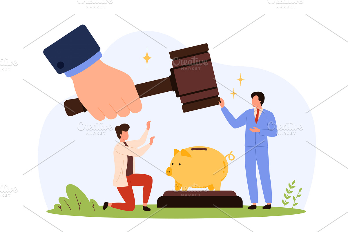 Legal Help Financial Crisis Art, a Finance Illustration by Flashvector