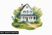 Watercolor House Clipart Bundle, an Illustration by crative8112 (Thumbnail 3 of 9)