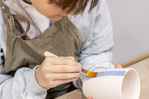 Coloring pottery handmade ceramic child painting, an Arts & Entertainment Photo by Photo Drive Studio
