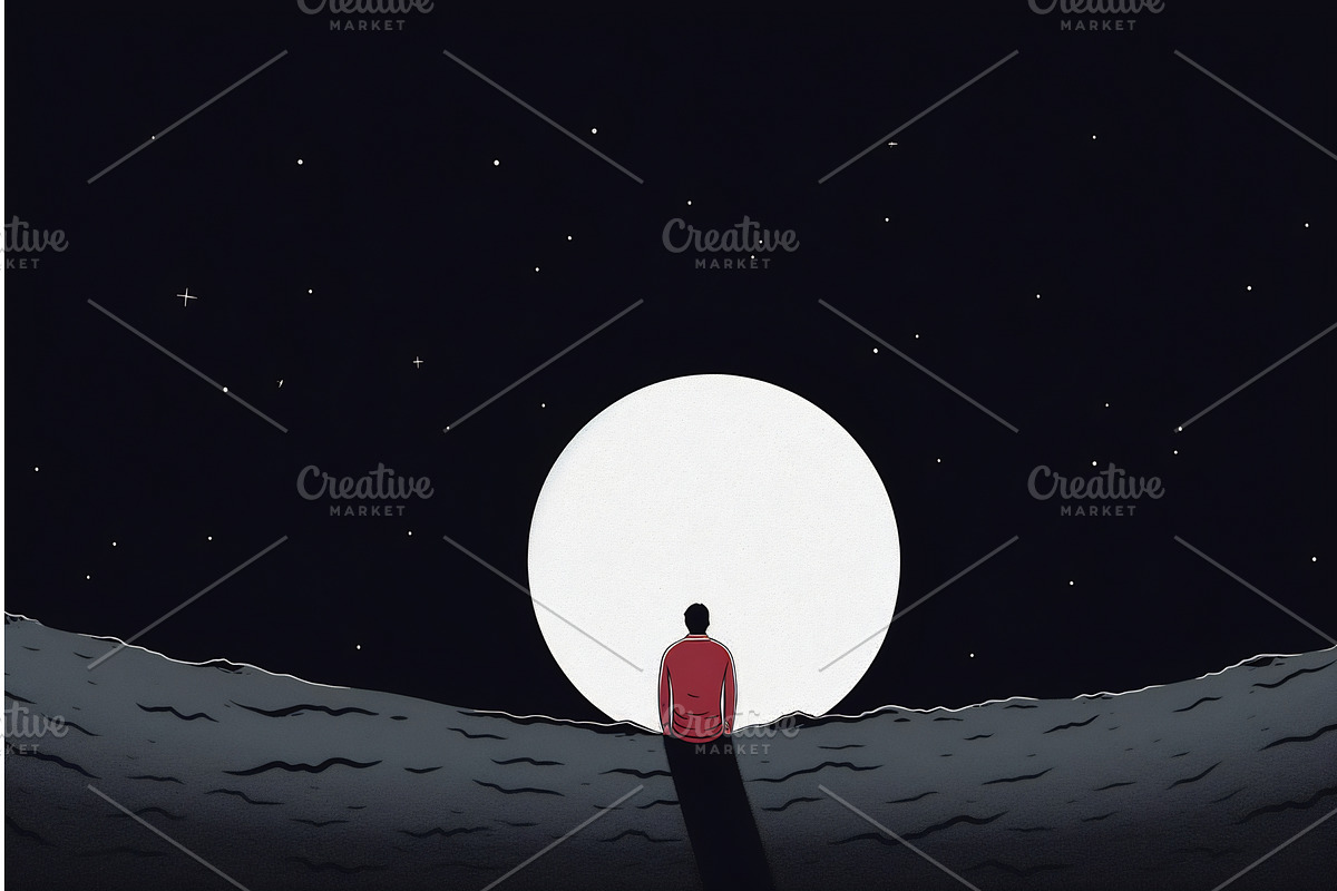 Illustration of a lonely lost person, a Person Illustration by Beautiful things